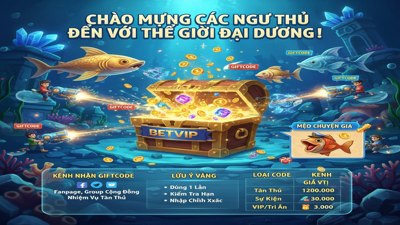 Nhận Giftcode Bắn Cá Betvip